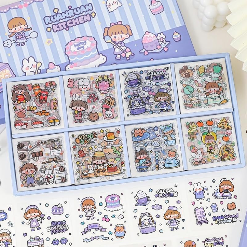 2000 Pcs Waterproof Vinyl Transparent Stickers for Kids